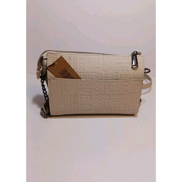 Steve Madden Women’s Handbag Oatmeal Blexie Crossbody Logo Purse NWT MSRP $58 - Picture 3 of 13